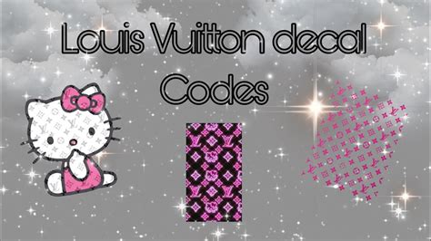 louis vuitton decal code roblox|Louis Vuitton Roblox logo.